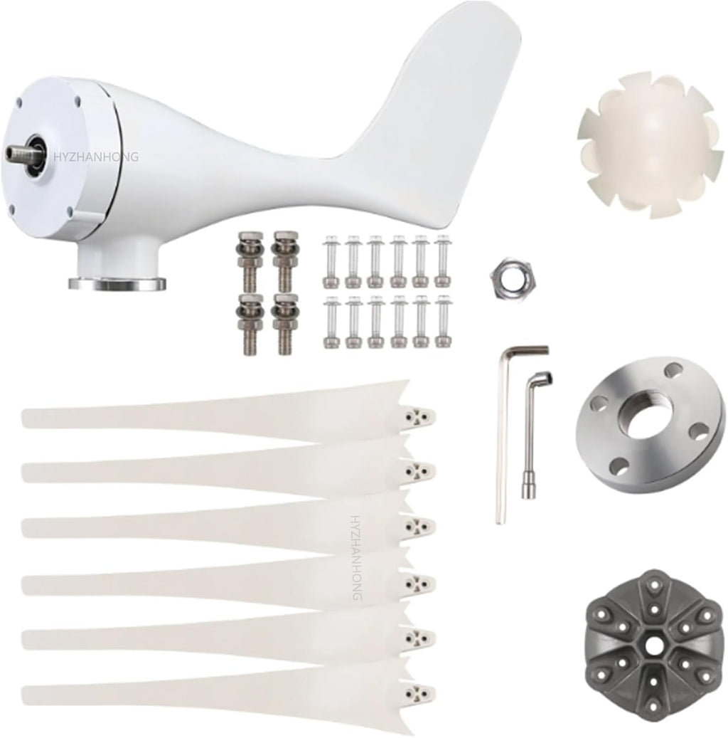 3000W Wind Power Turbine Generator 12V 24V 48V Maglev Generator Horizontal Wind Generator with 6 Blade and Controller for Home,Surveillance,Street Lighting