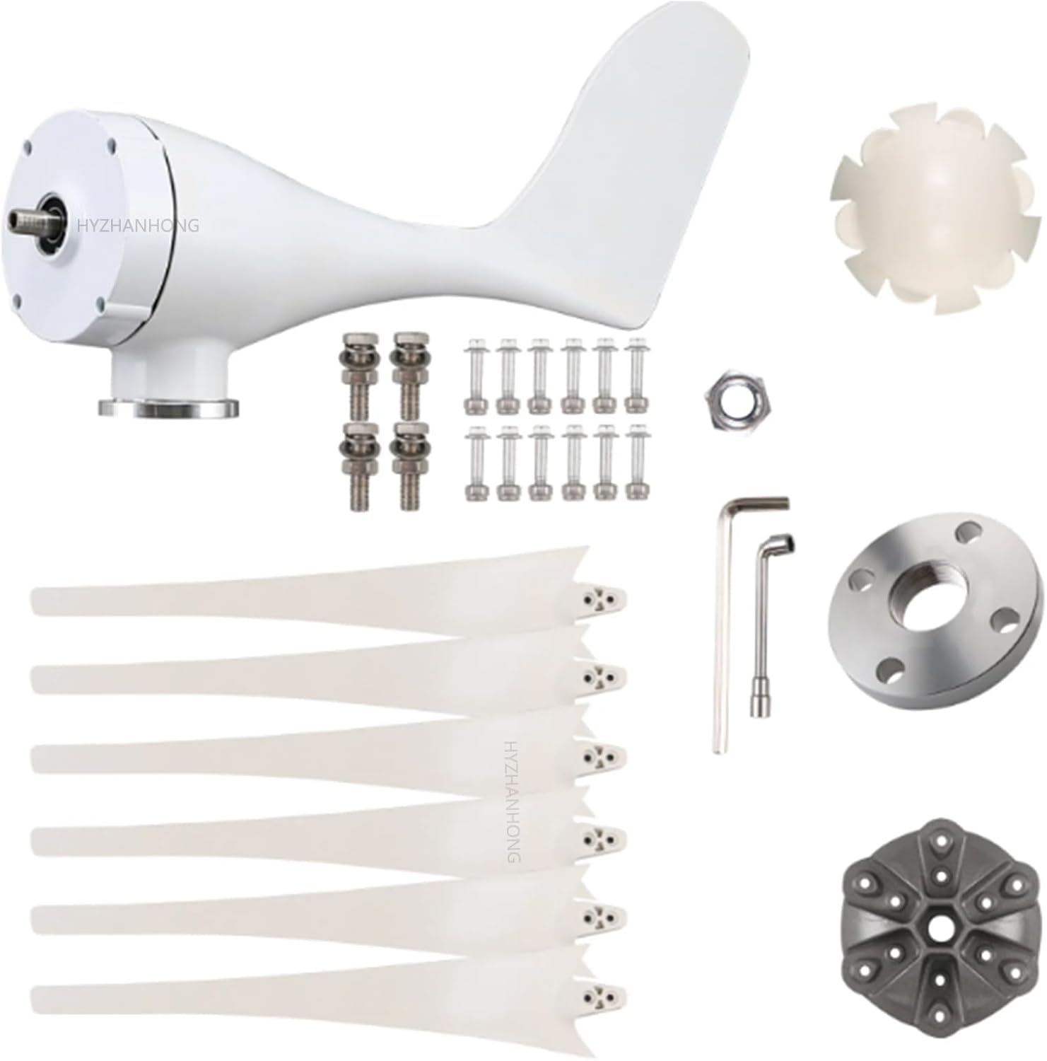3000W Wind Power Turbine Generator 12V 24V 48V Maglev Generator Horizontal Wind Generator with 6 Blade and Controller for Home,Surveillance,Street Lighting