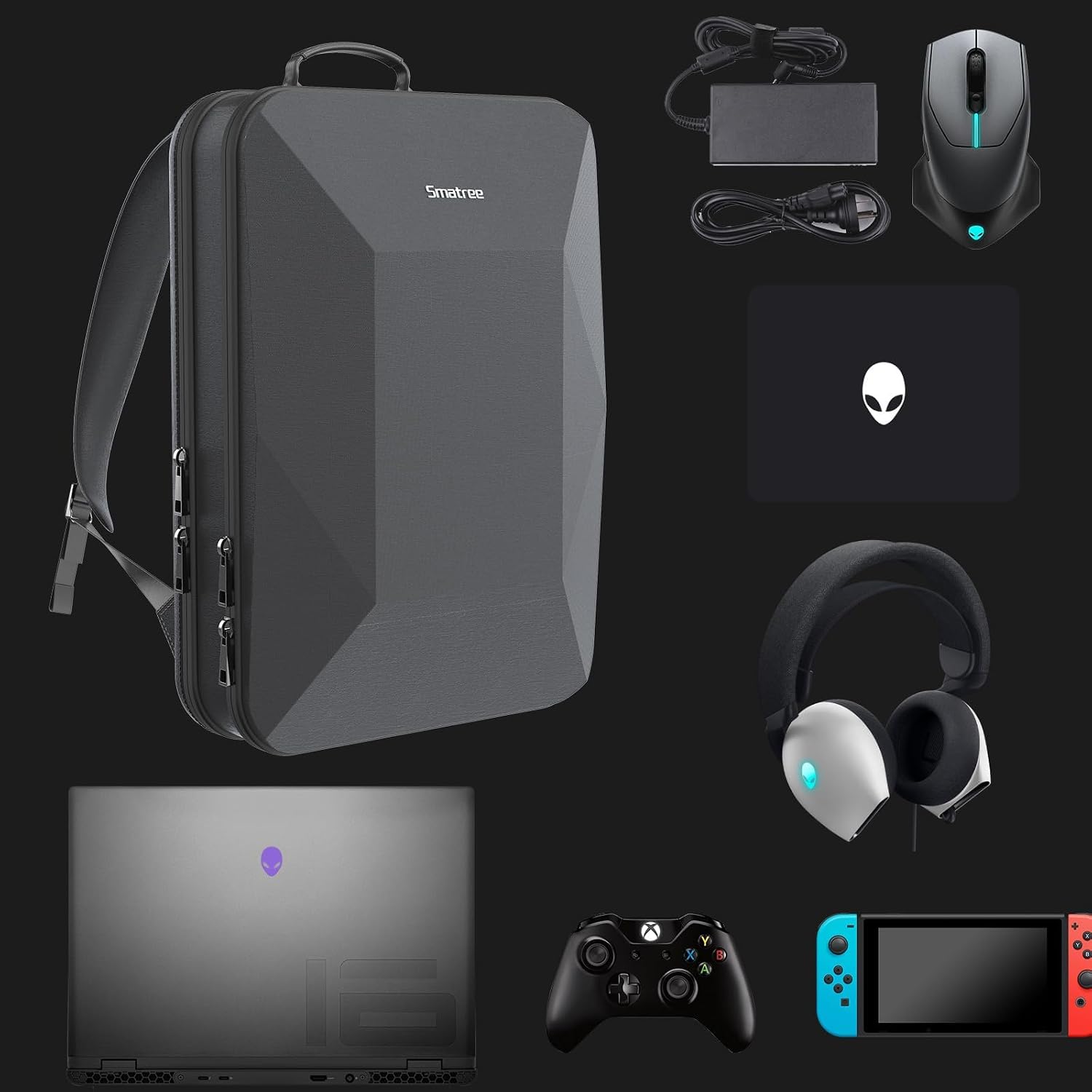 Smatree Hard Double Laptop Backpack for 16 inch ASUS ROG Strix SCAR 16 2025/2024/2023, ROG Strix G16 2025/2024/2023, ROG Zephyrus G16 2025/2024, Razer Blade 16, Alienware M16, DELL G16,HP Victus/OMEN