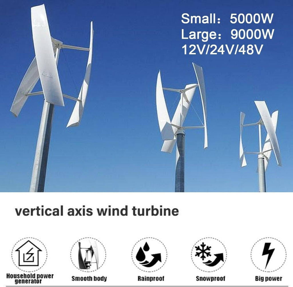 Vertical Axiss Magnetic Levitation Wind Turbine Windmill,Portable Wind Turbine Generator for Terrace,Maintaining a Large Amount of Power,Marine,Motor Home,3000W-12V