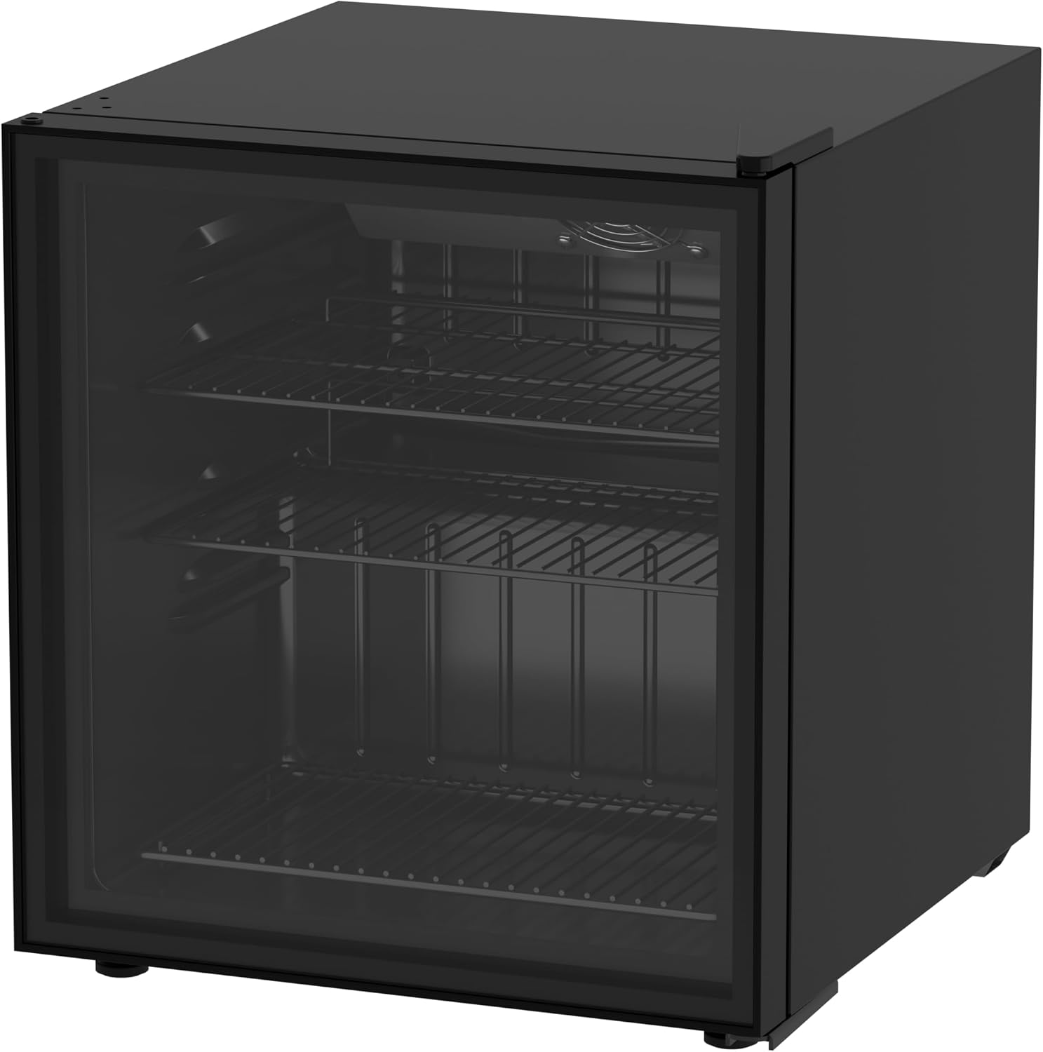 Avanti 60-Can Beverage Center Refrigerator with Glass Door, Adjustable Shelves, Full Range Temperature Control 32°F–50°F, Black
