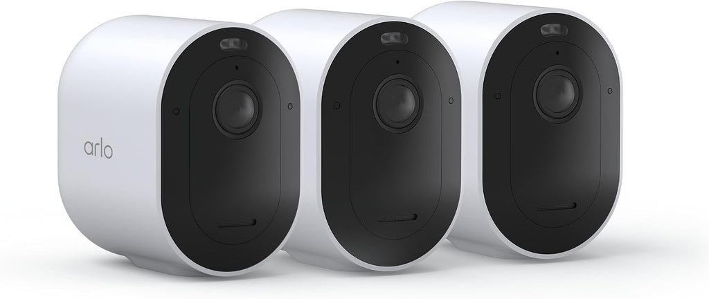 Arlo Pro 5S 2K Wireless Camera with Spotlight, Color Night Vision, Motion Detection, Dual-Band Wi-Fi, 2-Way Audio, Integrated Siren, White, 3 Pack, VMC4360P (Renewed)