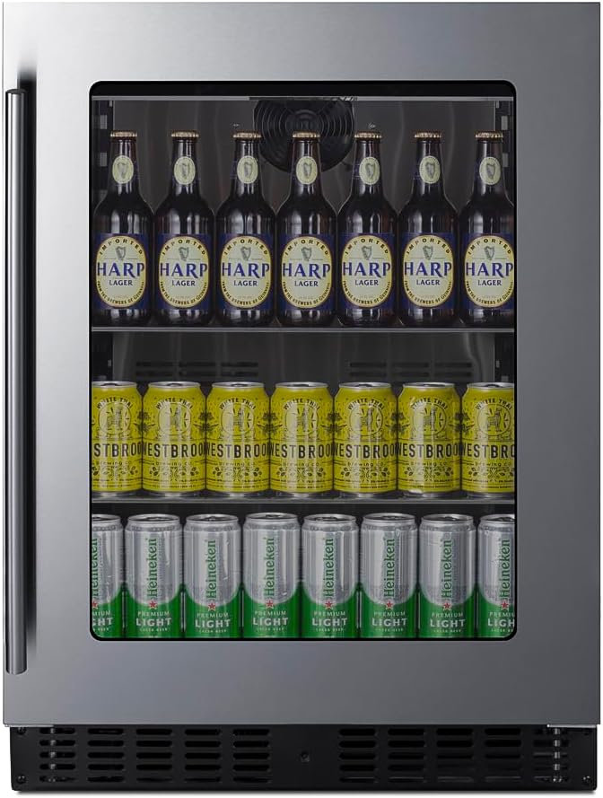 Summit 24' Beverage Center, Shallow Depth, Built-In Beverage Center, ADA Compliant, 3.25 cu.ft. Capacity, Stainless Steel - ASDG2411
