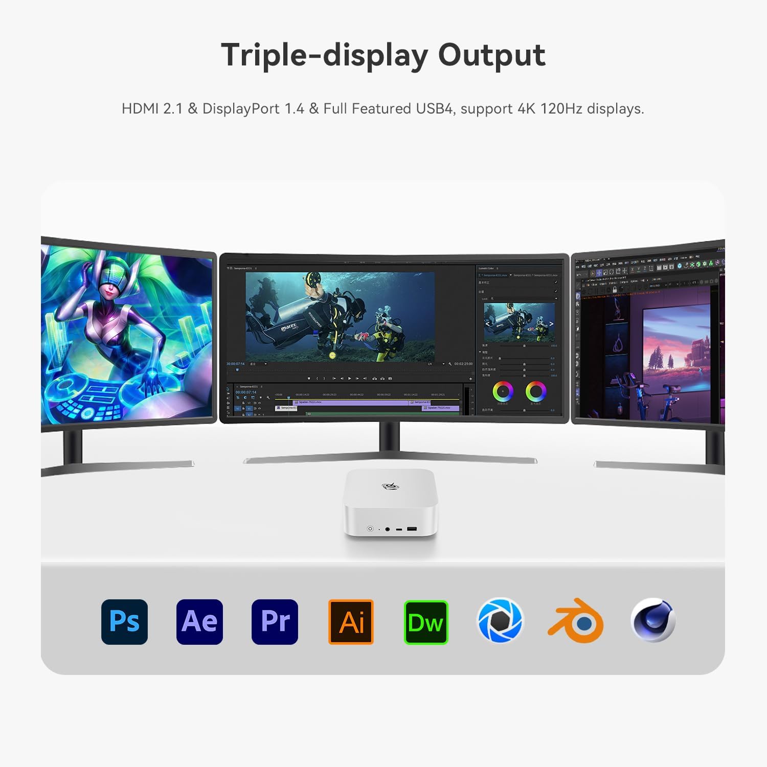 Beelink SER8 Mini PC, AMD Ryzen 7 8745HS(Up to 4.9GHz) 8C/16T, Mini Desktop Computer 32GB DDR5 RAM 1TB PCIe4.0 SSD, Small Gaming PC Support 4K@120Hz Output/BT5.2/WiFi 6 for Gaming/Office/Home