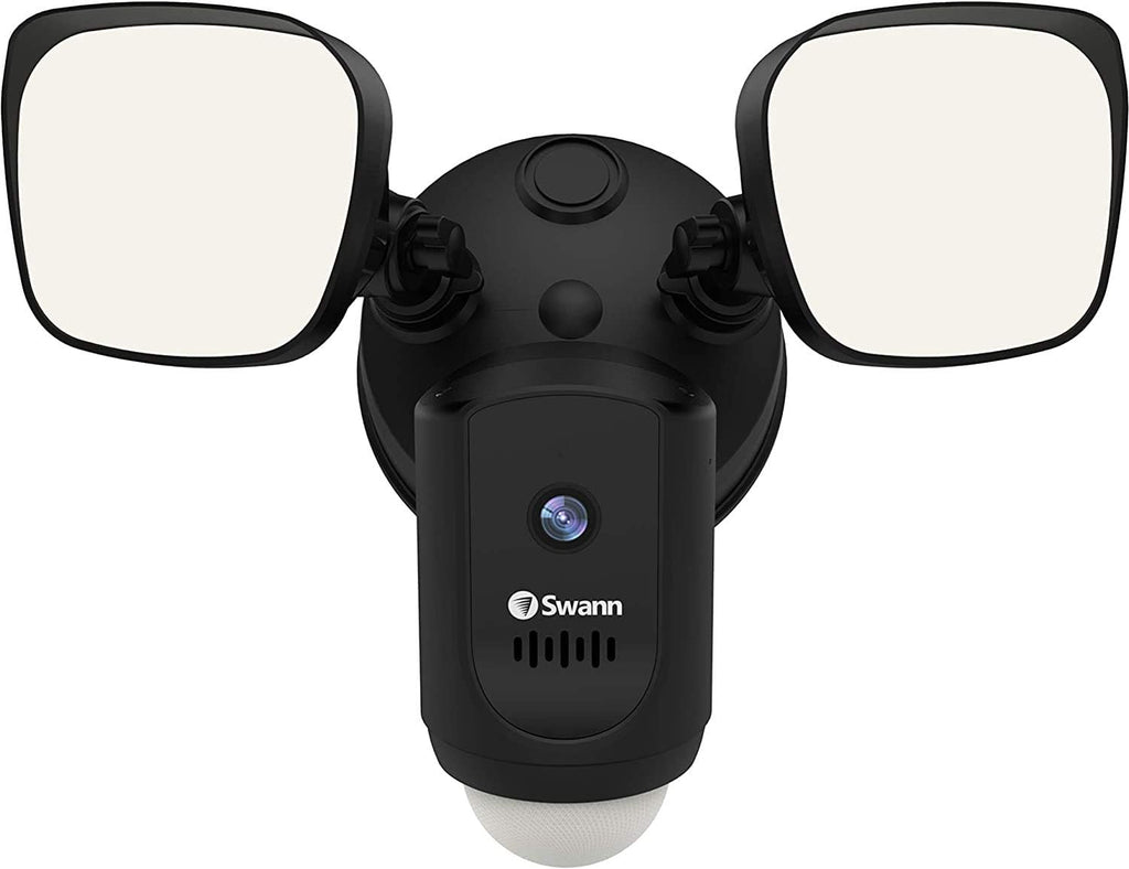 Swann Wi-Fi 1080p Waterproof Motion Activated FloodLight Camera with Night Vision, Heat Sensing, 2-Way Talk, Dimmable 2400 Lumens, Wide 125 Degree Viewing, Free Cloud & Local Recording