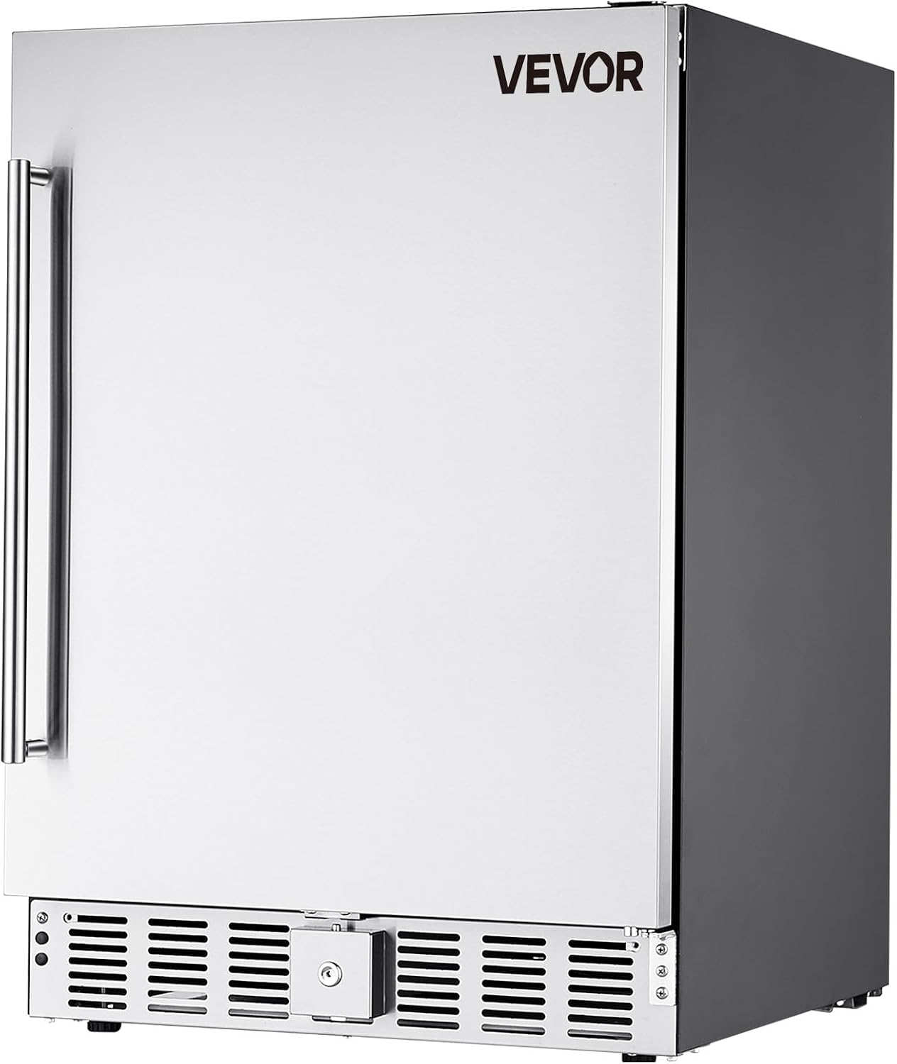 VEVOR 24-Inch Outdoor Beverage Refrigerator, 150 QT Built-in Drink Fridge, 0.56 kWh/Day Energy-Efficient Cooler with 304 Stainless Steel Door, Holds 180 Cans for Outdoor Kitchen, Home Bar, Patio