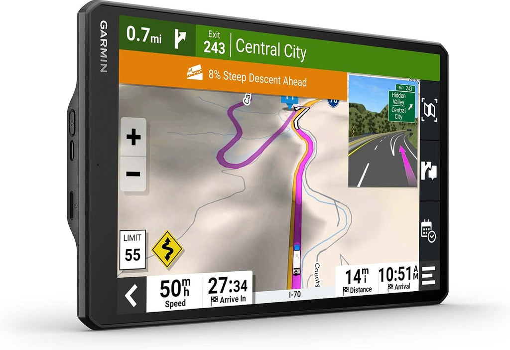 Garmin RV 1095, Extra-Large, Easy-to-Read 10' GPS Navigator, Custom Routing, High-Resolution Birdseye Satellite Imagery, Directory of Parks and Services, Landscape or Portrait View Display