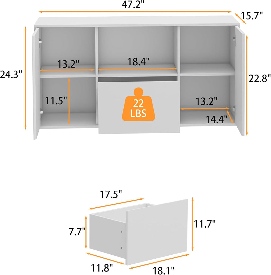 63' W Height Adjustable Standing Desk with Drawers & Cabinet, Electric Stand up Desk with Storage, C Shaped Home Office Table Corner Computer Workstation, White (28.1'-46.6' H)