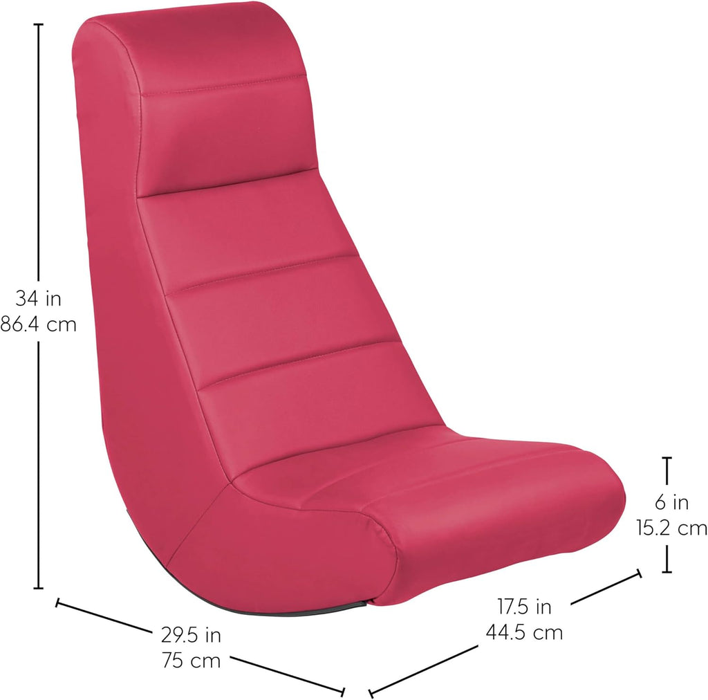 FDP Horizontal Floor Rocker, Lightweight Video Rocker for Kids and Teens, Ergonomic Chair for Reading, Gaming, Watching TV - Raspberry, 10489-RS