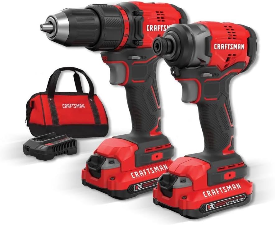 CRAFTSMAN V20* Cordless Brushless Compact 2 Tool Combo Kit (2 Batteries) (CMCK210C2)