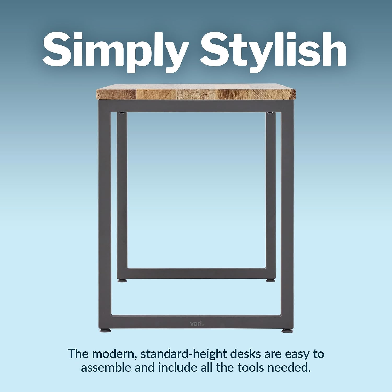 Vari Table 60x24 - Modern Computer Desk with Durable Laminate Finish and Slim Legs - Ideal for Gaming, Home, or Office - Stand-Alone Workstation or Corner Side Table - Reclaimed Wood
