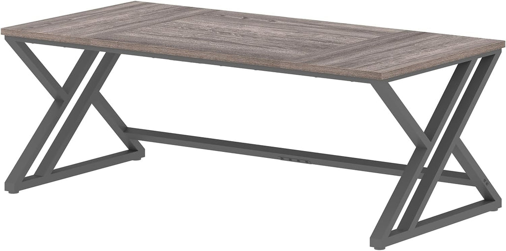LVB Long Rustic Computer Desk, Industrial Large Wood Metal Office Desk, Modern Pc Study Gaming Writing Table for Two Person, Workstation Executive Desk for Home Bedroom Living Room, Dark Gray, 70 Inch