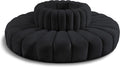 Meridian Furniture 103Black-S8D Arc Collection Modern | Contemporary Modular Sofa with Soft Black Velvet, Deep Channel Tufting, Modular Design, 90' W x 90' D x 30' H, Black
