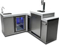Mont Alpi Bar Series MA-BEV90KEG 90 Degree Stainless Steel Outdoor Rated 3 Beer Tap Kegerator Keg Dispenser + Wine Cooler Beverage Center Refrigerator + Granite Countertops + Faucet & Sink