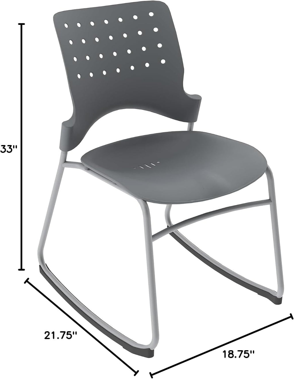Learniture Ballard Rocker Chair for Classrooms, Offices, Studios, Ergonomic Design Graphite