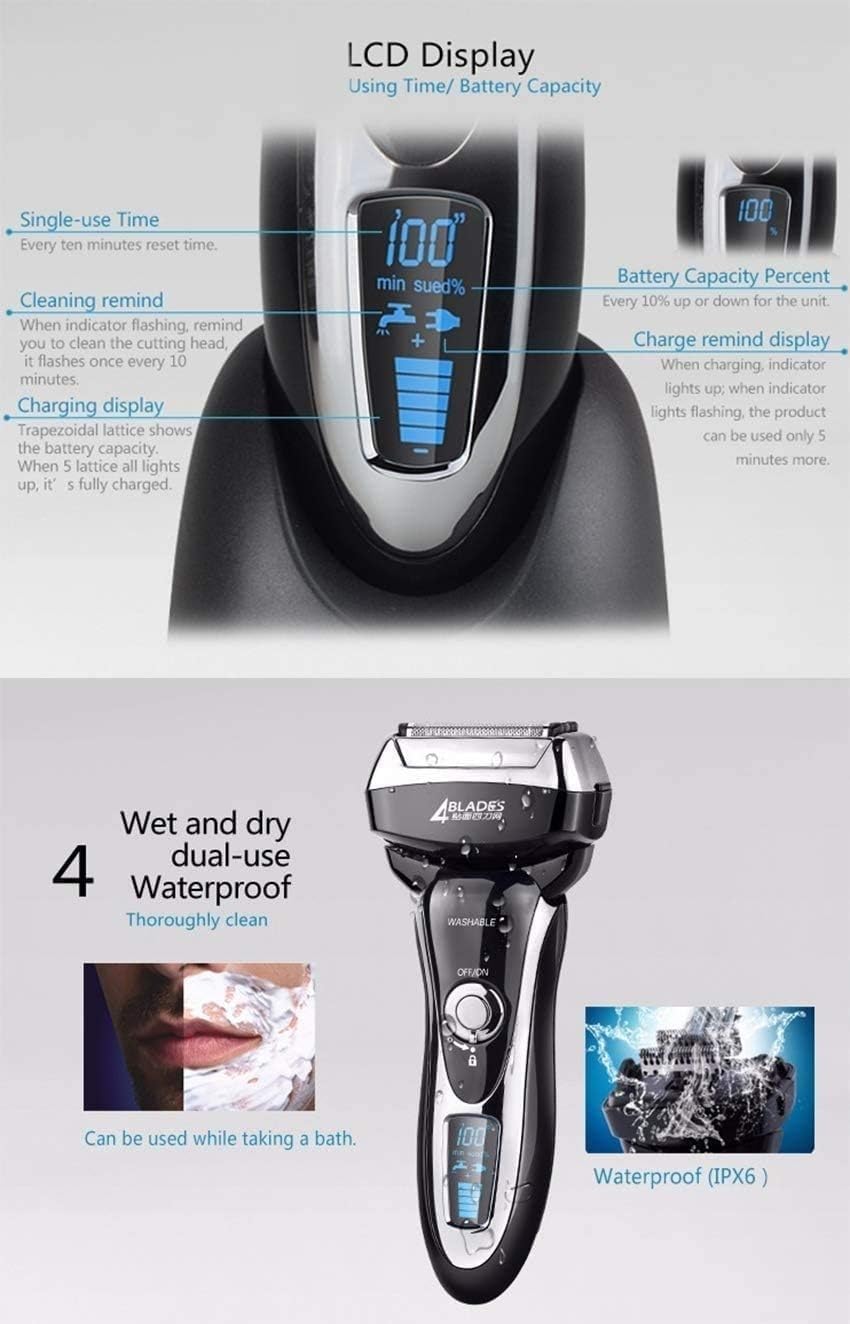 Electric Razor for Men, Electric Shaver with Precision Trimmer, Rechargeable, Wet & Dry Foil Shaver, Clean & Washable