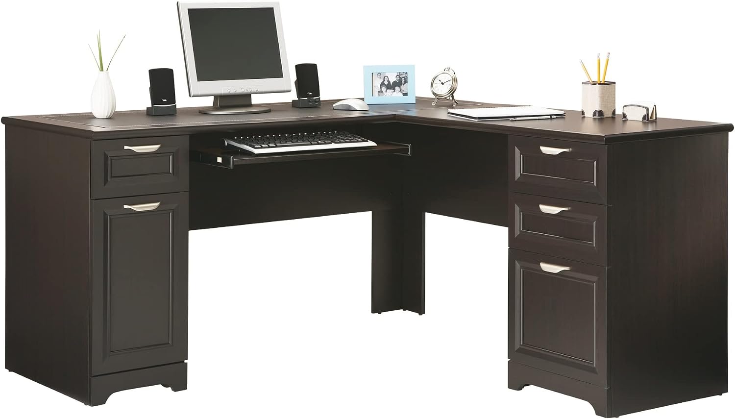 Realspace® Magellan 59'W L-Shape Corner Desk, Espresso