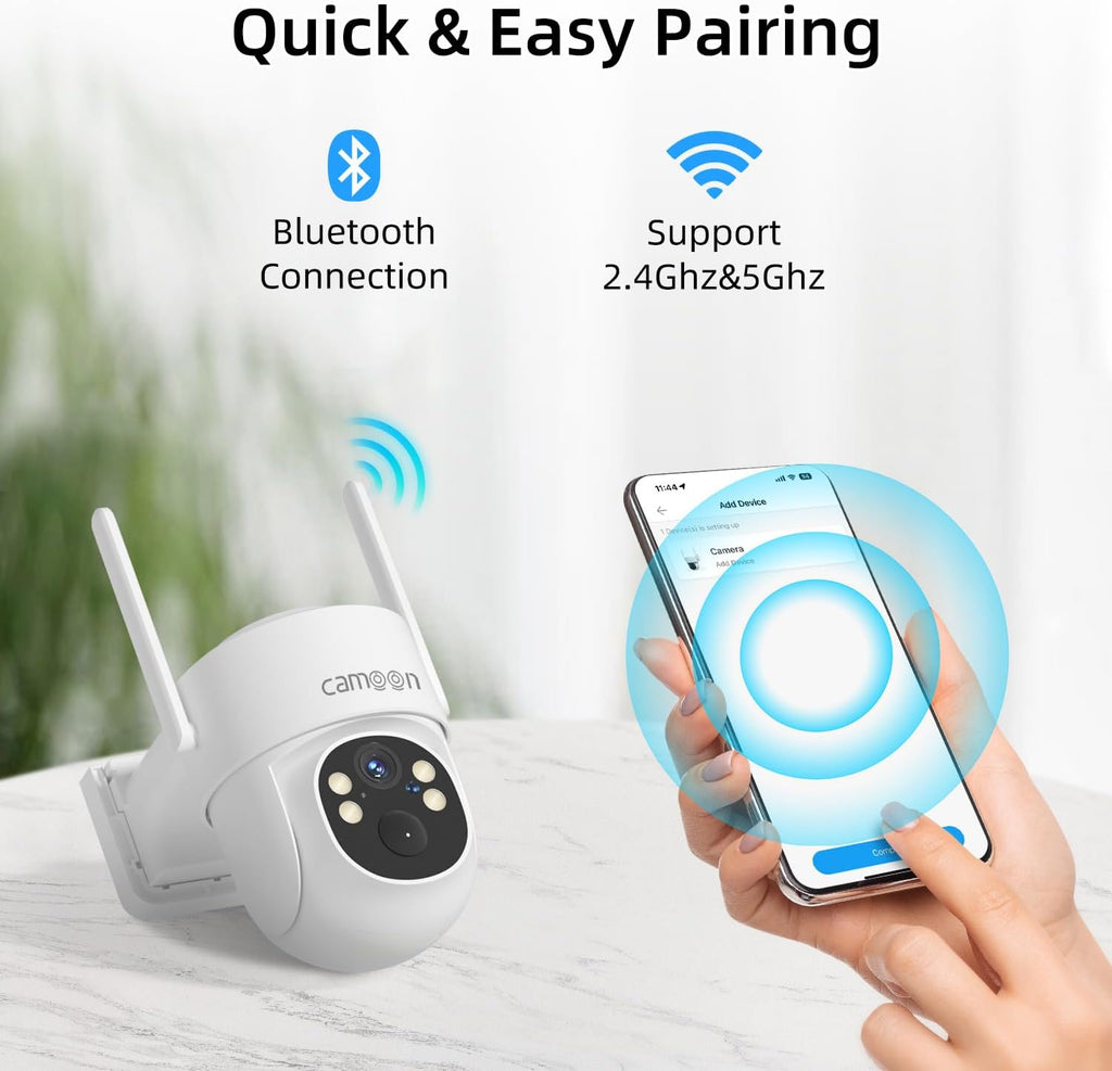 2K Solar Security Cameras Wireless Outdoor, 5/2.4Ghz WiFi Cameras for Home Security, Color Night Vision, Human Detection, Two-Way Audio, SD/Cloud Storage(4 Camera)