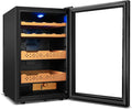 Tylza Electric Cigar Humidor Cabinet 70L, Electric Humidors for Cigars with Temp & Humidity Control, Digital Hygrometer, Lock, Refrigerator, Cigar Humidors with Cedar Wood Drawer Shelves, 550 Cigars