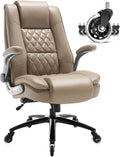 EZAKI High Back Office Chair-Flip-up Arms Executive Computer Desk Chair, Built-in Lumbar Support Thick Padded Adjustable Rock Tension Ergonomic Design for Back Pain