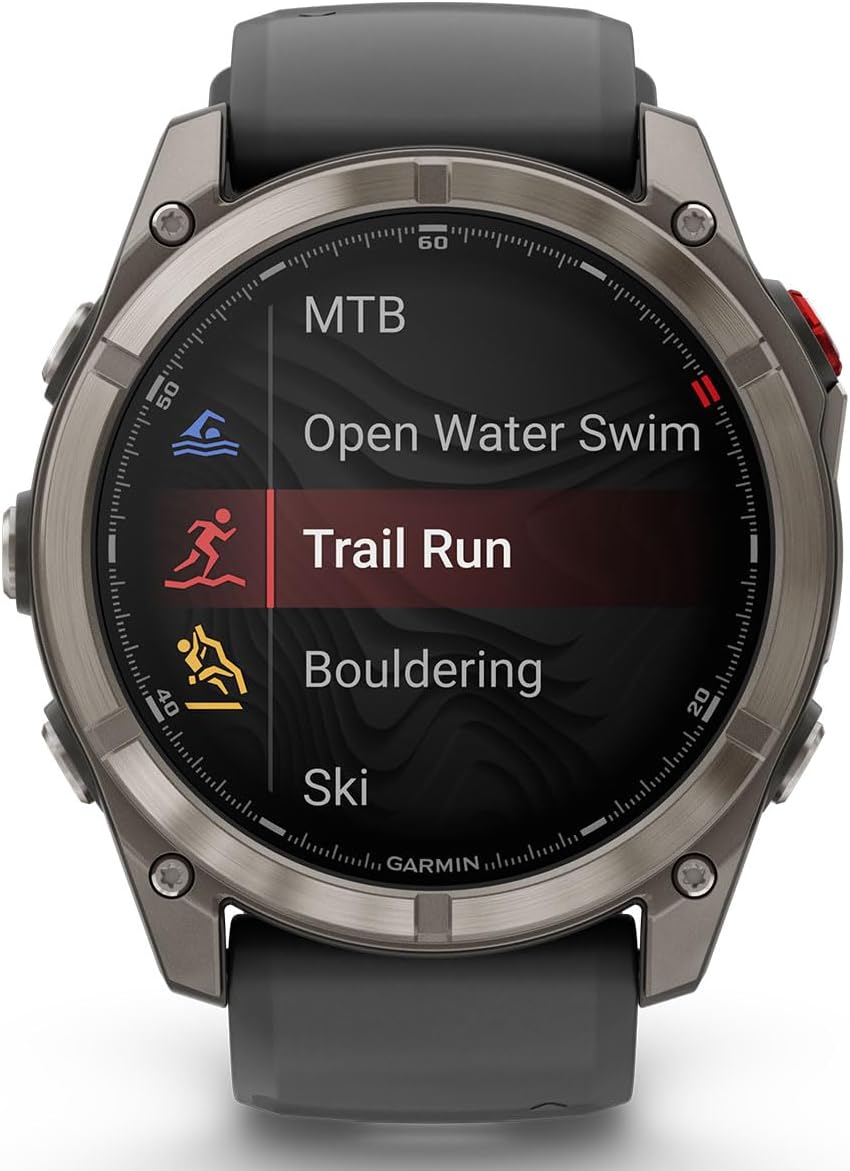 PlayBetter Garmin Fenix 8 Pro AMOLED Sapphire (51mm, Titanium/Graphite) Multisport GPS Smartwatch Bundle - 1.4' Touchscreen, inReach Technology Wireless Running Earbuds