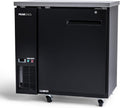 PEAKCOLD 1-Door Counter Height Beverage Refrigerator - 36' Wide Energy Efficient Solid Black Beer Cooler & Bar Fridge With White LED Lighting - Commercial Back Bar Cooler