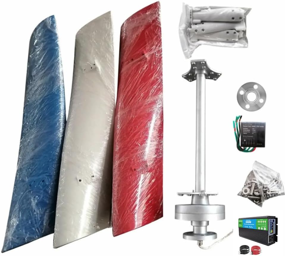 220v,HYZHANHONG 12000W Low Noise Vertical Wind Turbine, 24V 48V220V Magnetic Portable Levitation Upright Wind Generator for Home Ship(With 3000W Inverter)