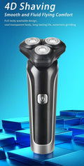 Electric Razor for Men Cordless: Wet/Dry Rotary Shaver IPX7 Waterproof - Fast Charging & Sensitive Skin Care