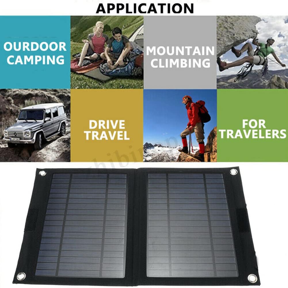 Solar Panel Kit,Portable Solar Panel Charger 20W Foldable Monocrystalline Waterproof Solar Generator Kits, for Home, Camping, RV