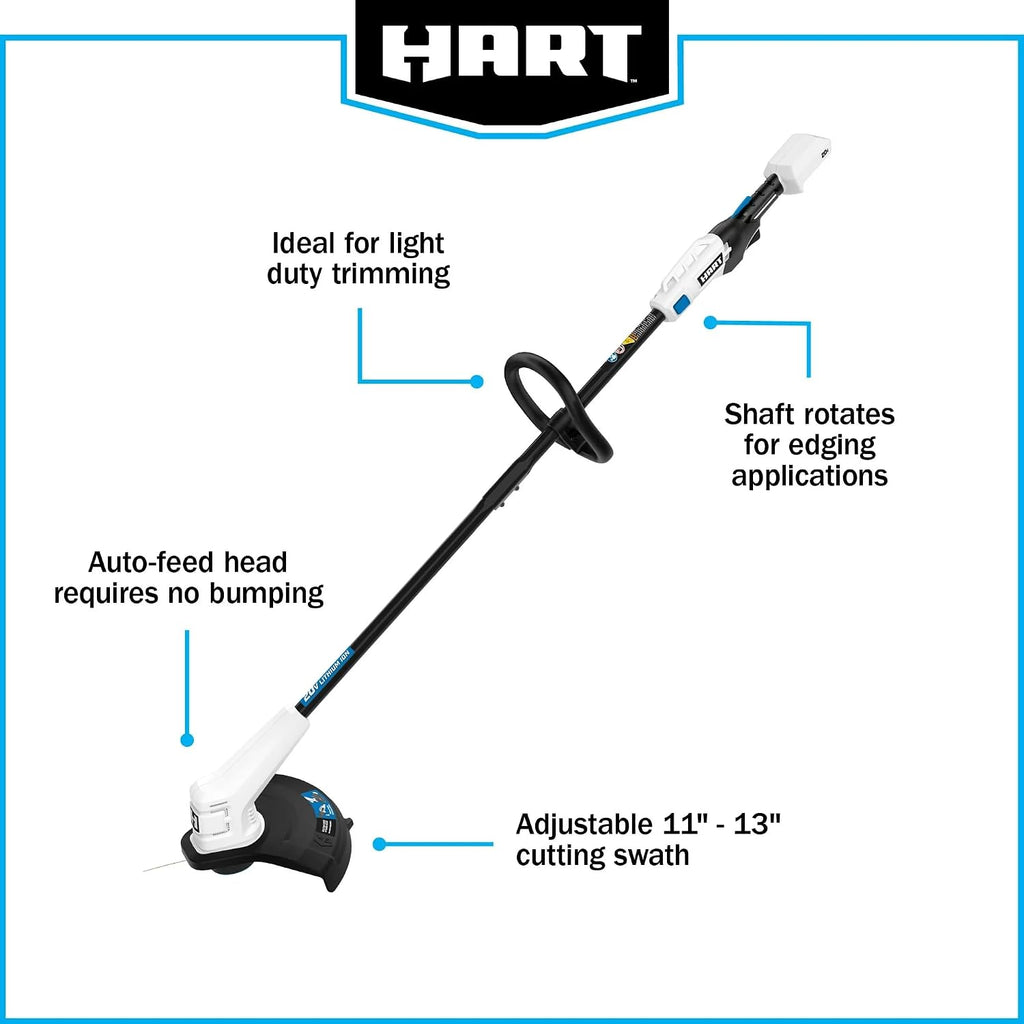 HART 20 Volt 13' Cordless Trimmer & Blower Combo Kit, Lightweight, Battery Powered Lawn Care Set