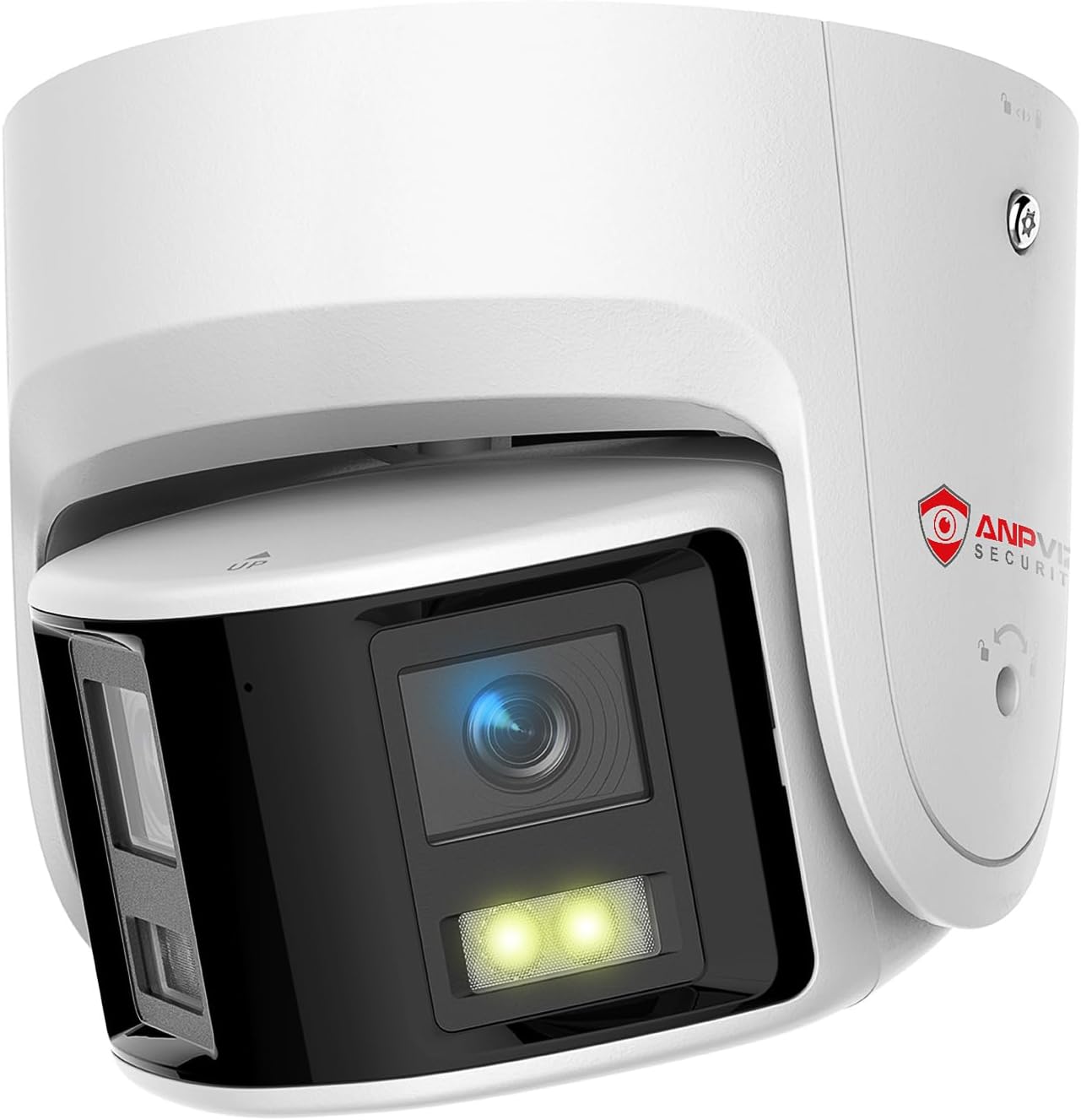Anpviz 4K/8MP PoE Dual Lens Security Camera Outdoor 180 Degree Wide Angle,180° Panoramic IP Wired Camera with Human/Vehicle Detection, Two-Way Talk, Built-in Micro SD Card Slot, IP67Metal（H Series）