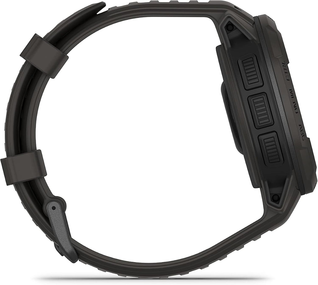 Garmin Instinct Crossover Solar, Rugged Hybrid Multisport GPS Smartwatch, Graphite | Heart Rate Monitor, Analog Hands, Digital Display, Up to 28 Day Battery Life with Signature Series Charging Bundle