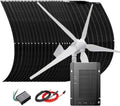3000W Wind Solar Power Kit: 1000W 48V Wind Turbine Generator + 20pcs 100W Flexible Solar Panel with Honeycomb Surface + 40A MPPT Charge Controller + Cables