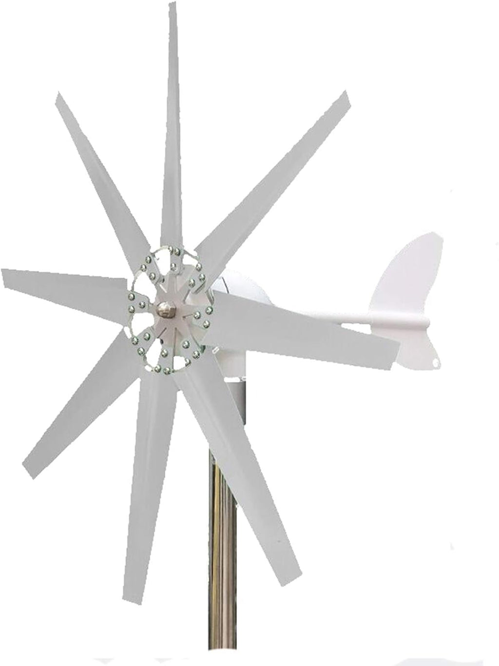 New Energy Wind Generator 3000W 12V 24V 48V Wind Turbine 8 Blades with Controller Wind Turbine Generator Suitable for Patio Outdoor(White)