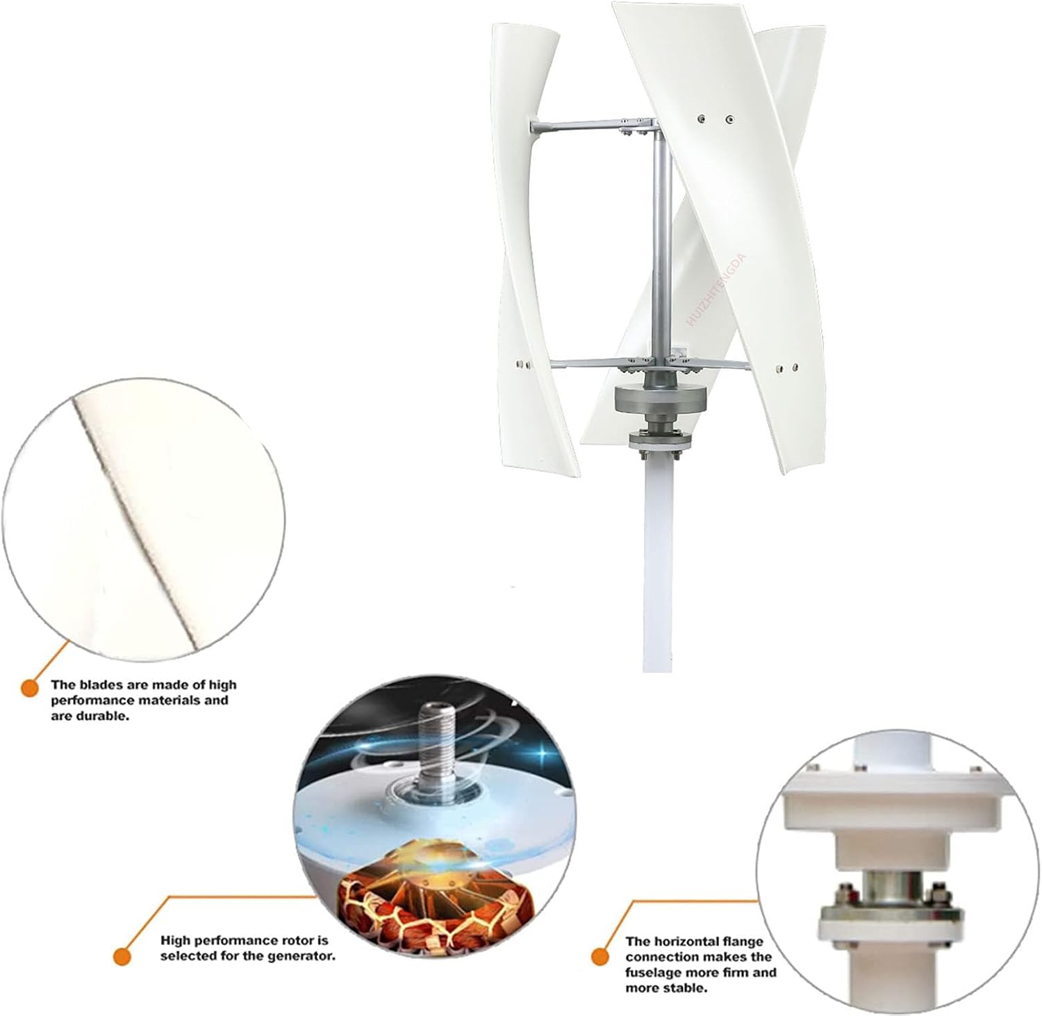 Wind Turbine Generator,400W-3000W Portable Wind Turbine Turbine Generator 12V 24V 48V Windmill Generator 3 Blades for Wind Power, Solar Energy, and Batteries