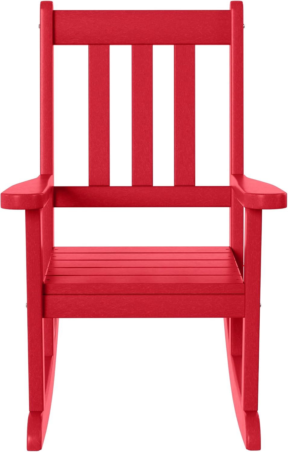 WestinTrends Malibu Outdoor HDPE Plastic Preschool Toddler Rocking Chairs (Set of 2), Red