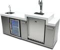 Mont Alpi Bar Series MA-BEVKEG Stainless Steel Outdoor Rated 3 Beer Tap Kegerator Keg Center Dispenser + Beverage Center with Compact Refrigerator + Granite Countertops