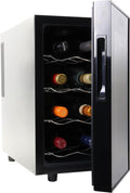 Koolatron 8 Bottle Wine Cooler, Black, Thermoelectric Wine Fridge, 0.8 cu. ft. (23L), Freestanding Urban Series Wine Refrigerator, Red, White and Sparkling Wine Storage for Kitchen and Apartment