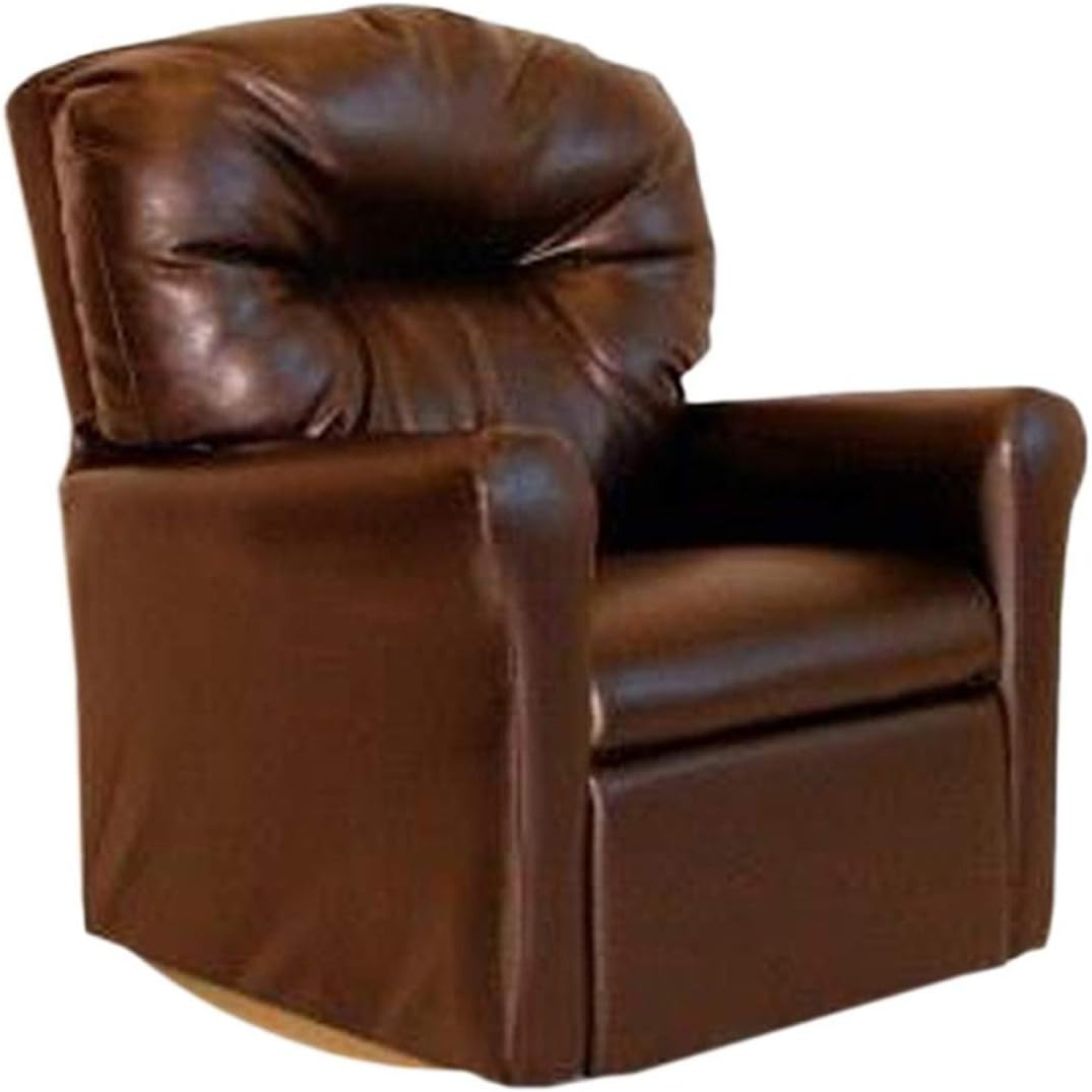 Contemporary Brown Leather Like Rocker Recliner
