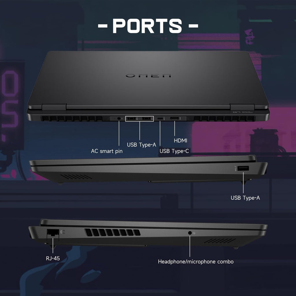 HP OMEN 17.3 RTX 5070 AI Gaming Laptop, 17.3' FHD 144Hz, AMD Ryzen AI 9 365, NVIDIA RTX 5070, 32GB DDR5 RAM, 1TB SSD, RGB Backlit KB, Low Blue Light, Bundle with Thunderobot 7 in-1 USB-C Hub