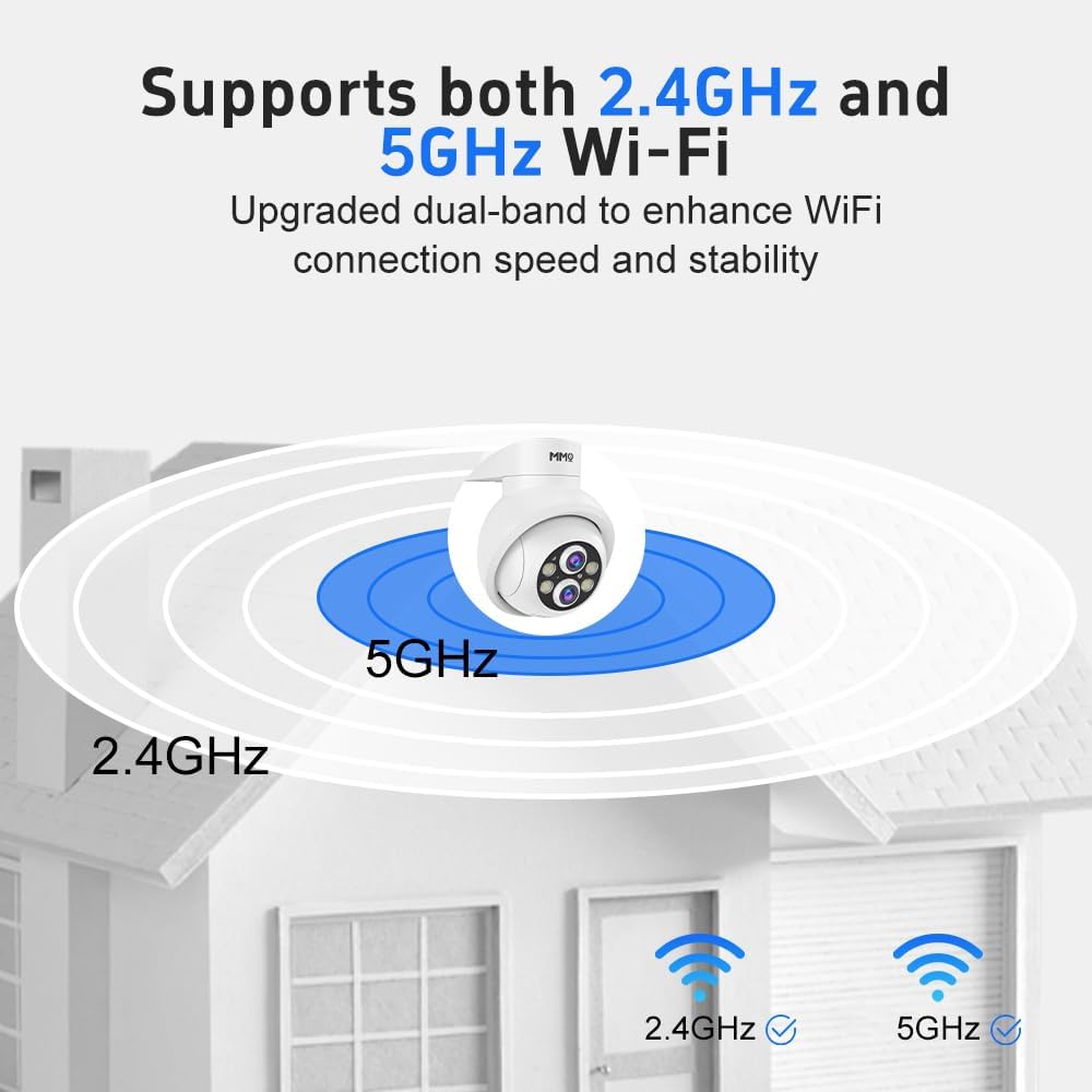 【Wireless Pro,10X Zoom】Wireless Security Camera System with 10.1inch LCD Monitor,5G/2.4G,4PCS 2K Dual Lens Outdoor Security Cameras with 1TB HDD,10CH, PTZ,Auto Tracking, Color Night Vision, 2-Way Talk