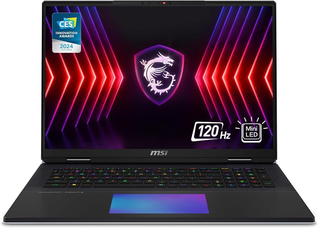 MSI Titan 18 HX 18' 120Hz MiniLED UHD+ Gaming Laptop: Intel Core i9-14900HX, NVIDIA Geforce RTX 4090, 128GB DDR5, 4TB SSD - Win 11 Pro: Black A14VIG-036US (Renewed)