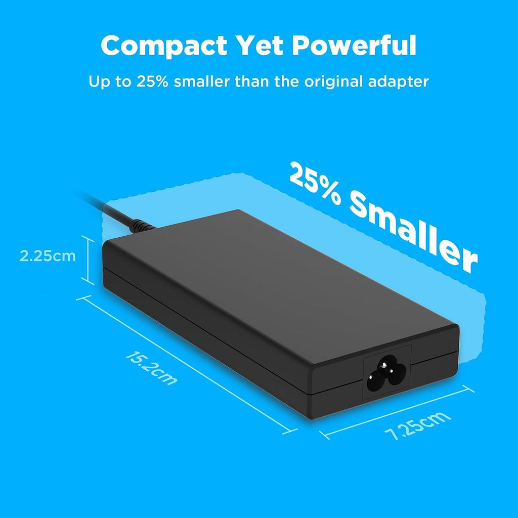 Innergie T18 180W 150W 19.5v 9.23a Universal Laptop Charger for MSI Gaming Laptop, MSI ac Power Cord, Universal Tips for Dell, ASUS, HP, Lenovo, Acer, and More. 9ft