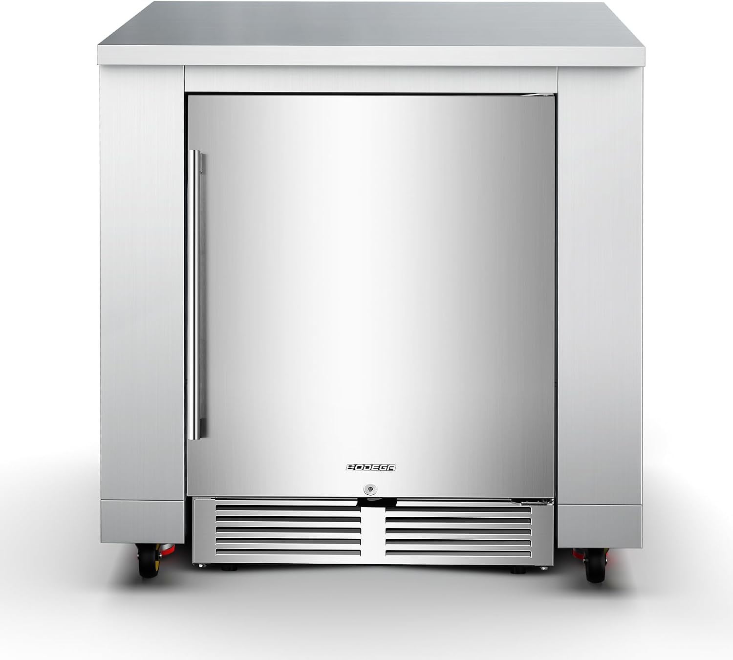 BODEGA Stainless Steel Outdoor Kitchen Cabinet for Beverage Refrigerator, Undercounter Kitchen Appliances Cabinet with Wheel for Outdoor Kitchens Island, All Weather.