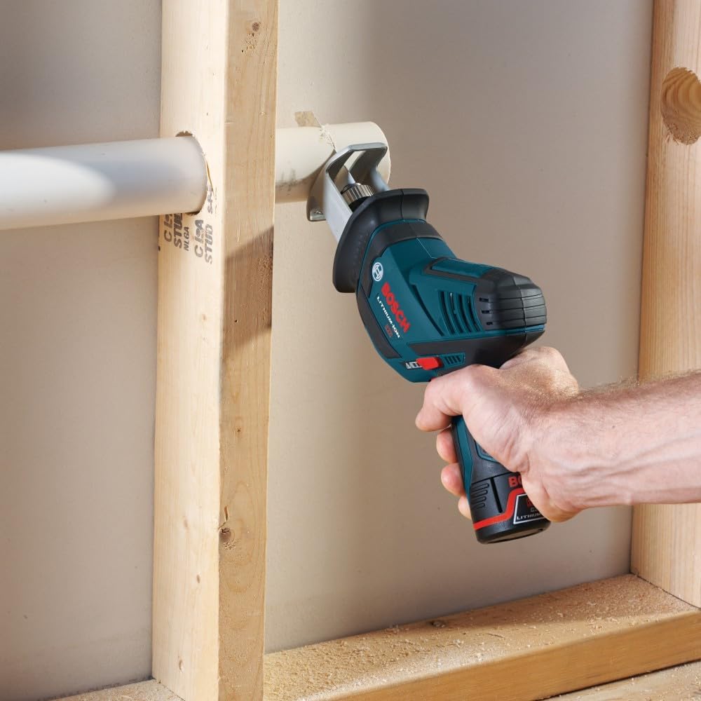 BOSCH GXL12V-310B22 12V Max 3 Tool Power Tool Combo Kit - Compact Cordless Drill Driver, Pocket Reciprocating Saw, and LED Worklight Set (Includes: 2 Batteries, Charger & Bag)