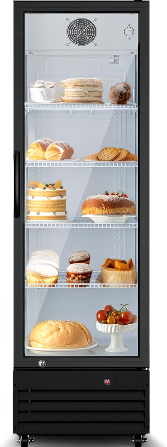 BODEGACOOLER 12.5 Cu.Ft Commercial Beverage Refrigerator with Glass Door,Commercial Drink Refrigerator,Upright Large Display Merchandiser Beverage Bar Cooler with Soft LED Light,Adjustable Shelves