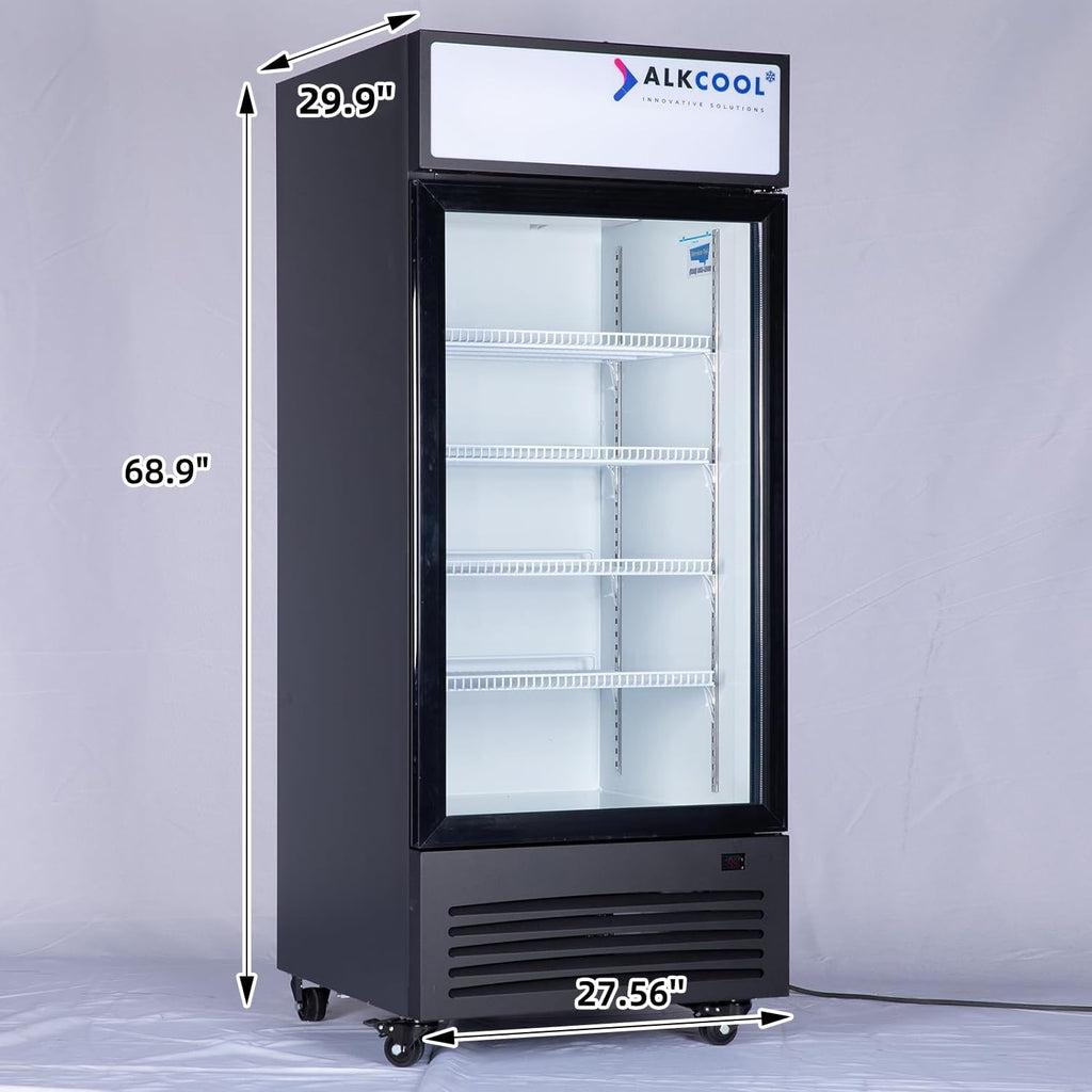 Commercial Flower Beverage Refrigerator Floral Display Fridge,Glass Door Drink Cooler with LED Light Adjustable Shelves,ETL Sanitation,Wheels Included,16.5Cu Ft,68.9''High