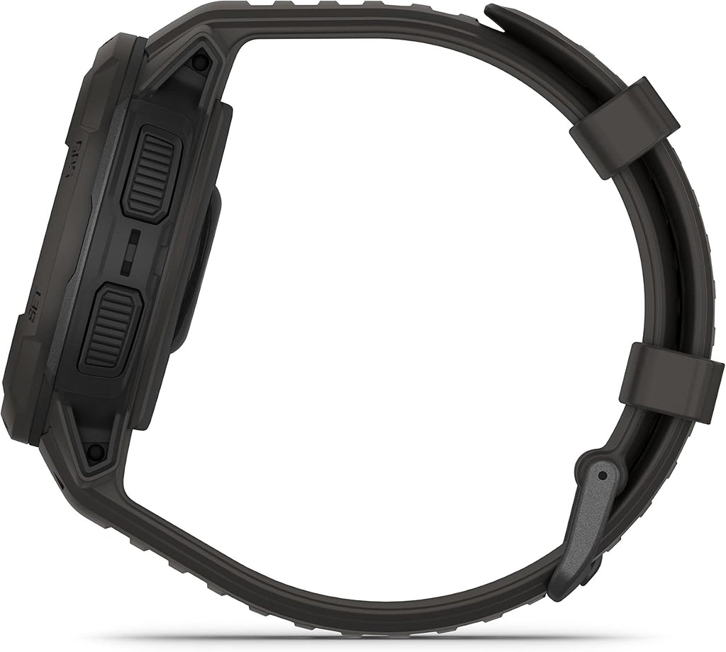 Garmin Instinct Crossover Solar, Rugged Hybrid Multisport GPS Smartwatch, Graphite | Heart Rate Monitor, Analog Hands, Digital Display, Up to 28 Day Battery Life with Signature Series Charging Bundle