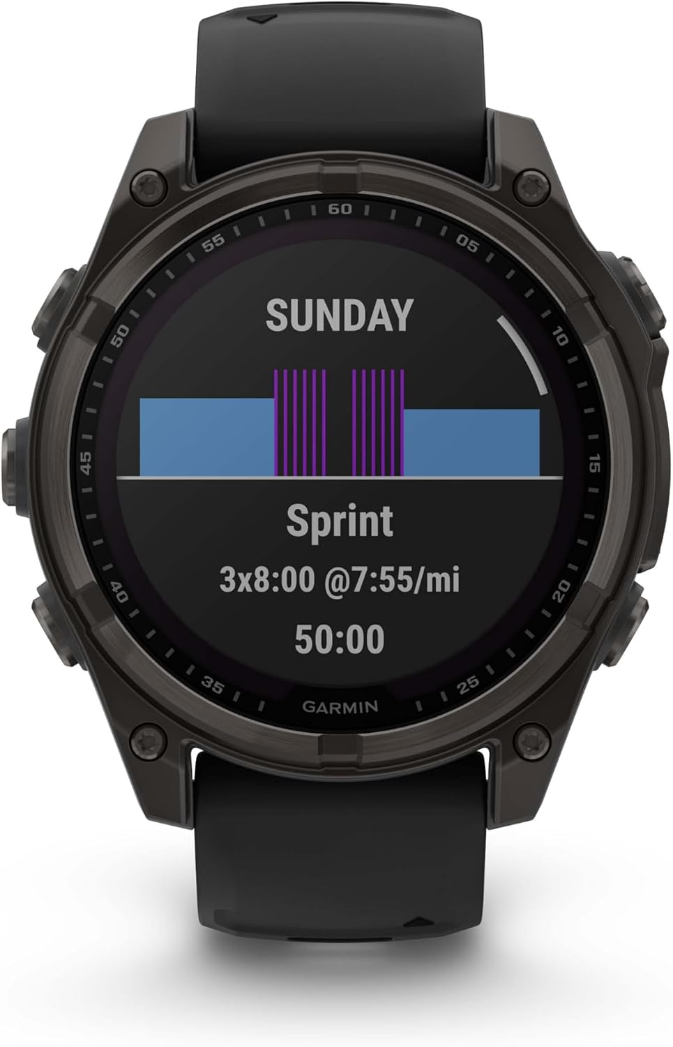 Garmin Fenix 8 47 mm, Multisport GPS Smartwatch, Solar, Sapphire, Carbon Gray DLC Titanium with Black/Pebble Gray Silicone, Built-in LED Flashlight, Voice Control White Earbuds Bundle