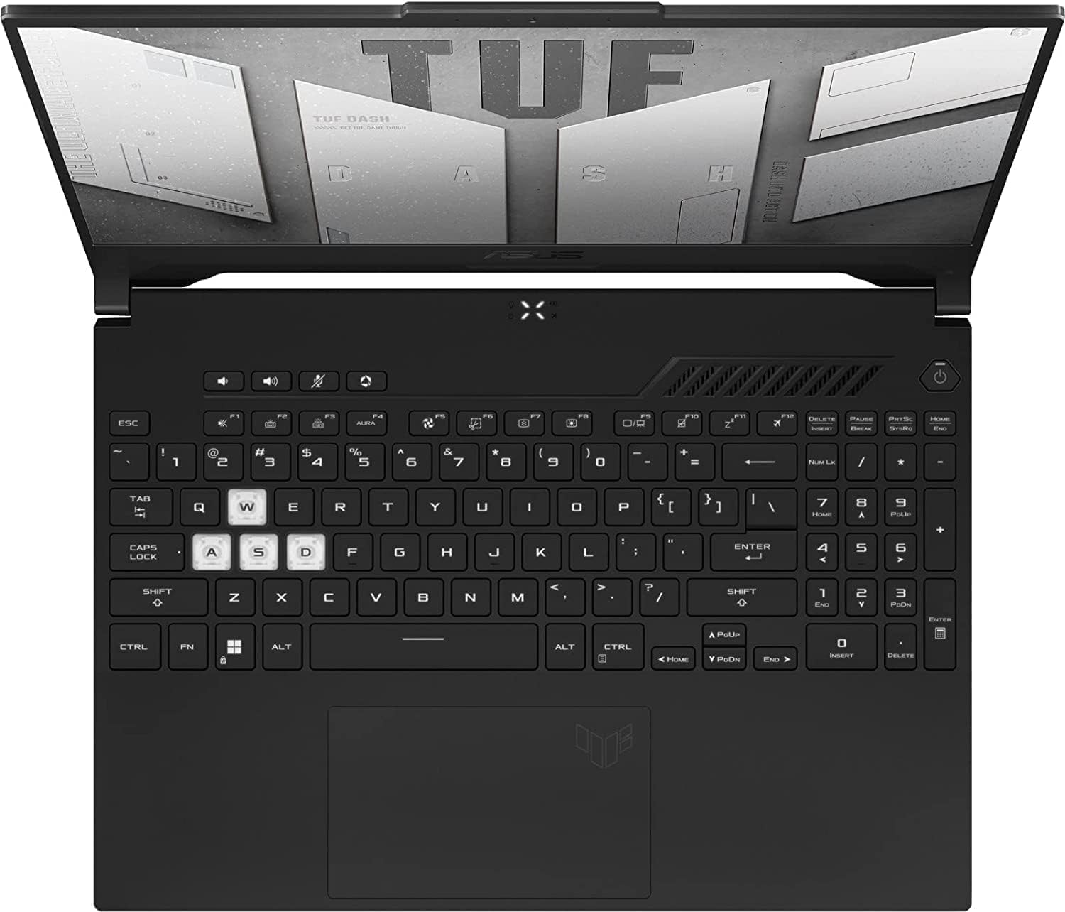 ASUS TUF Dash FX517ZR FX517ZR-F15 Off Black Gaming Laptop, i7-12650H, 16GB, 512GB PCIe SSD, 15.6' IPS Full HD (1920x1080), NVIDIA RTX 3070, Windows 11 Home